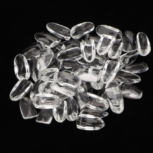 Dioche 50pcs Clear Glass Nail Polish Gel Color Display Card, Clear Glass Nail Art Color Display Tips for DIY Manicure Salon, Glass Exquisite Nail Decoration for Women, Wholesale Business