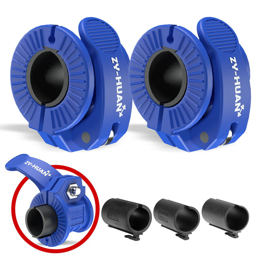 ZY-HUAN Pro Barbell Clips 1 inch Barbell Clamps 0.9-1.18inch Quick Release Weight Clips for Bars Multi-Size Adjustable Olympic Barbell Clamps (Blue)