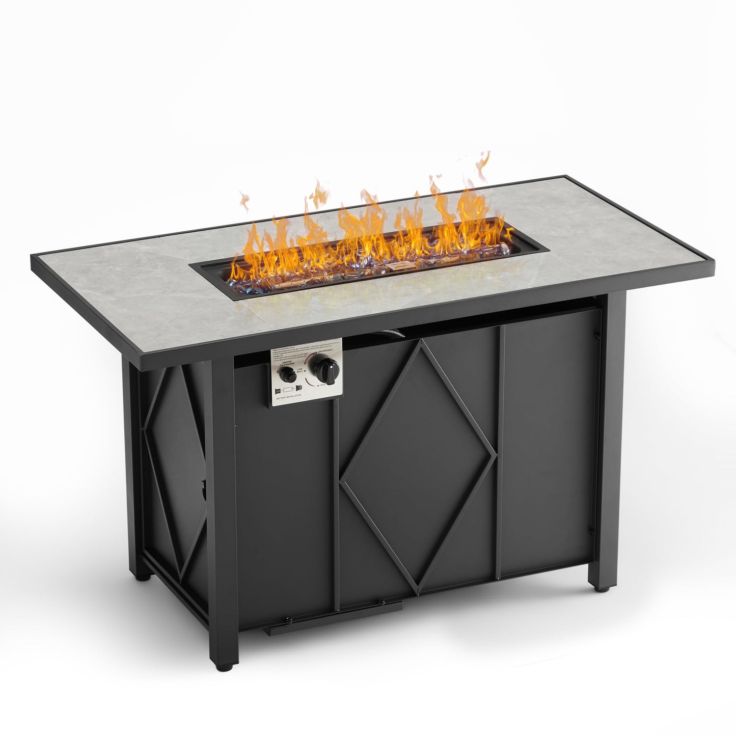 OLIXIS 43 Inch Propane Fire Pit Table, 50,000 BTU Outdoor Gas Fire Pit for Outside Patio Deck Garden Backyard Deck Balcony, CSA Certification
