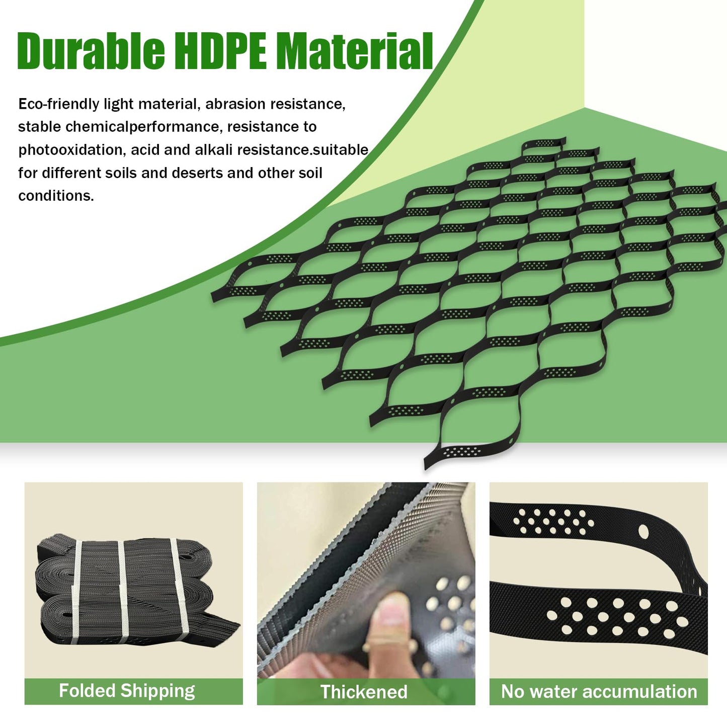 2" Thick Gravel Ground Grid 4ft x 10ft - Geo Grid Driveway Stabilization Grids, Gravel Retainer Grid 1885 LBS Per Sq ft, Geocell Geogrid for Walkway Driving RV Parking Slopes and Garden