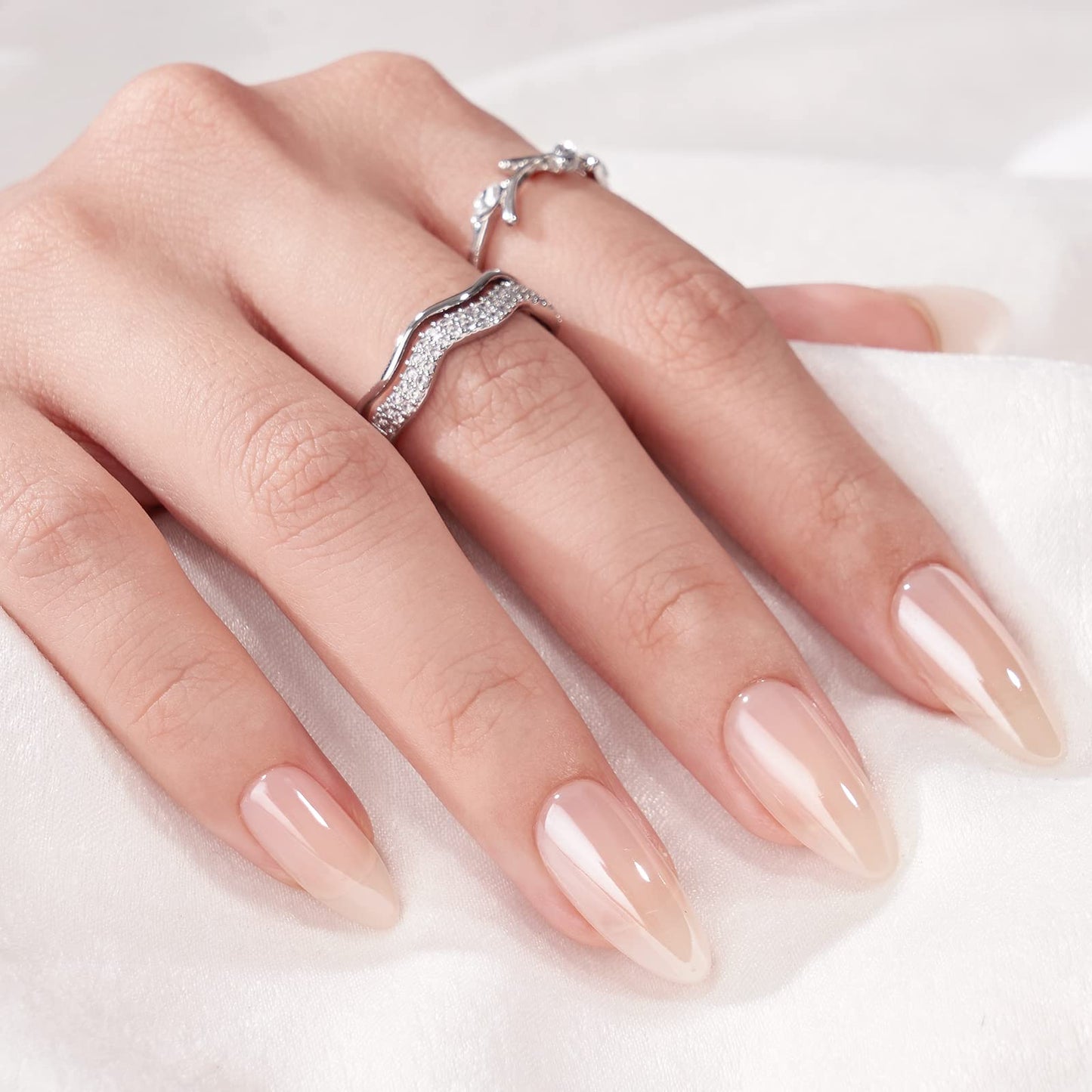 BTArtbox Press On Nails Short Medium - Soft Gel Press On Nails, Chrome Fake Nails with Nail Glue, Fit Perfectly & Natural Reusable Stick On Nails Kit, Glazed Donut & Aurora Cat Eye