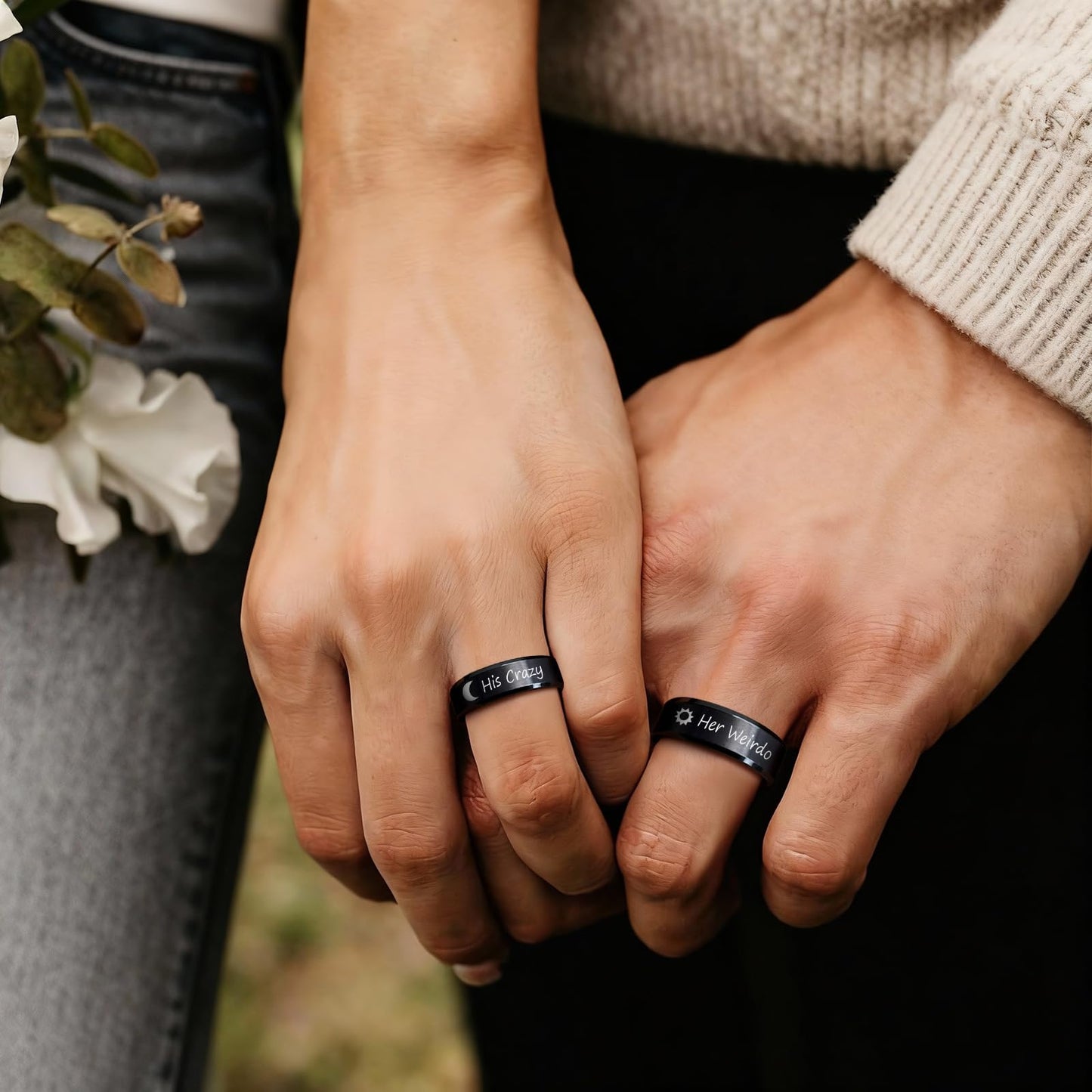 VNOX Customize Jewelry-6MM Black Stainless Steel Beveled Edge Matte Brushed Finish Rings for Men Women,Size 12