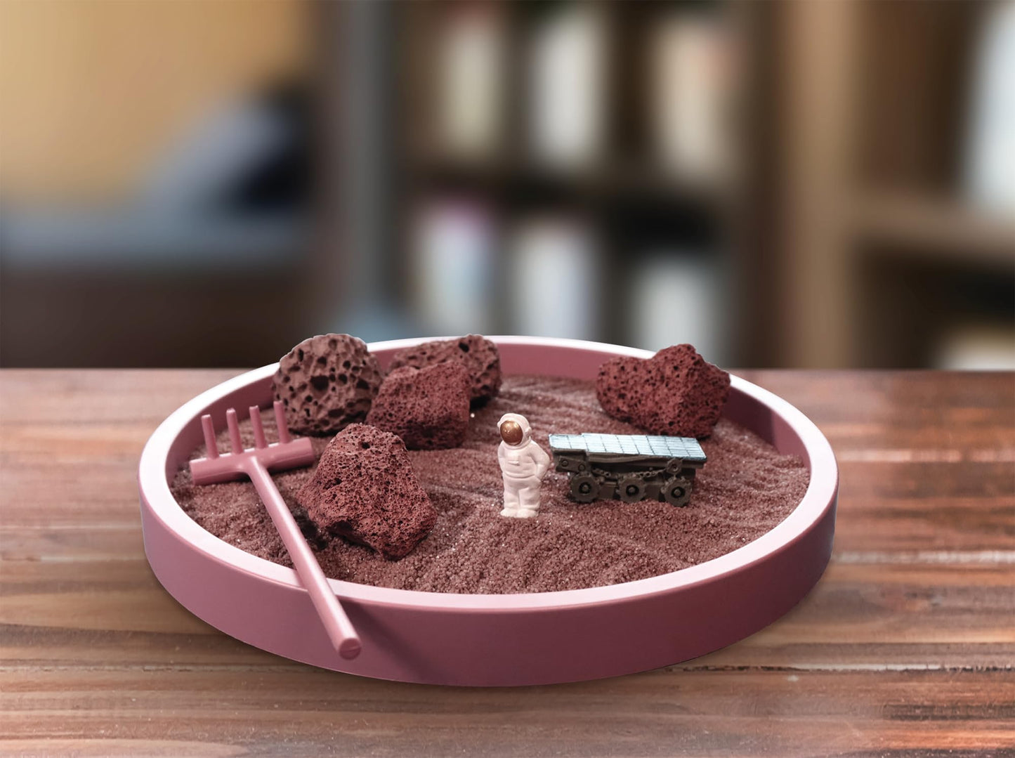 InnoZen Mars Landing Zen Garden Japanese Decor- Zen Sand Garden for Desk- Drift sandscape- Sand Tray Therapy kit- Zen Garden for Desk - Zen Decor - Desktop Zen Garden Tray
