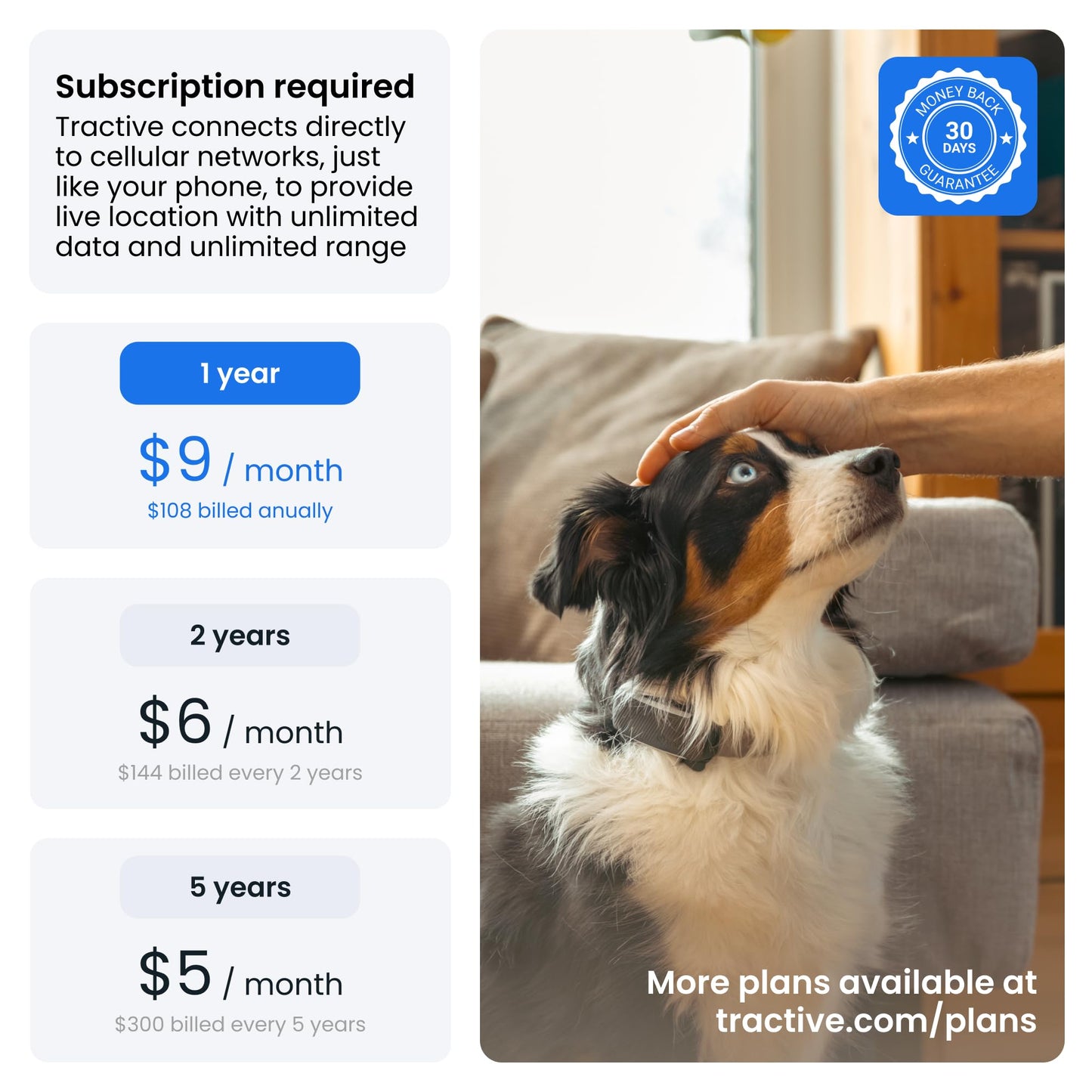 Tractive Smart Dog GPS Tracker | Live Pet Tracker with Virtual Fence | Vital Signs Monitoring of Heart & Respiratory Rate | Bark Monitoring | Dog Collar Attachment (Bundle of 2, Black & Mint)