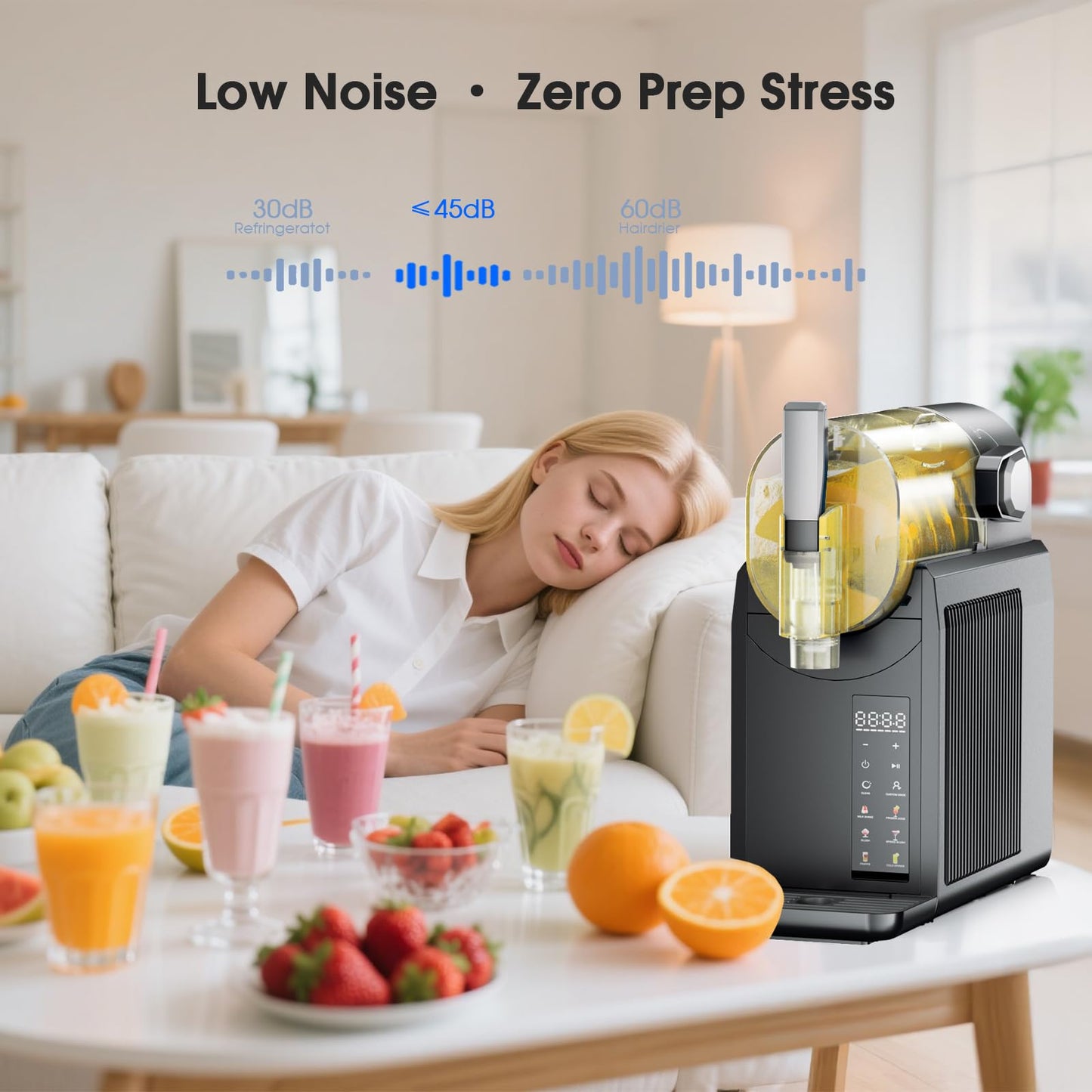 Slushie Machine for Home, Professional Frozen Drink Maker - No Ice Needed, Auto Clean, 6 Preset Programs, Rapid Freezing in 15 Mins, Keep 4H Fresh, for Frozen Margaritas, Frappés, Milkshakes and More
