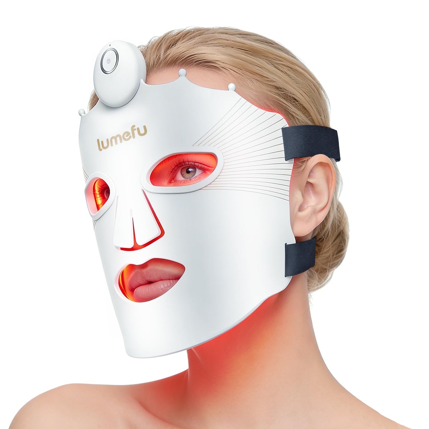 Lumefu Nimbus Ultra-Lightweight Wireless Red Light Therapy mask for face, FDA-Cleared Hands-Free LED Device for Anti-Aging & Acne, 3 Modes 660nm/850nm for Sensitive Skin, Portable for Busy Lifestyle