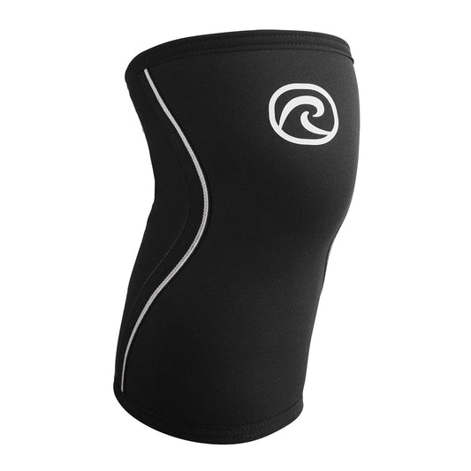 Rehband Knee Sleeve 3mm Neoprene, Lightweight Knee Brace for Endurance and Ball Sports, Unisex Compression Starter Knee-Sleeves, Breathable Running Knee Support, Colour:Black, Size:Large