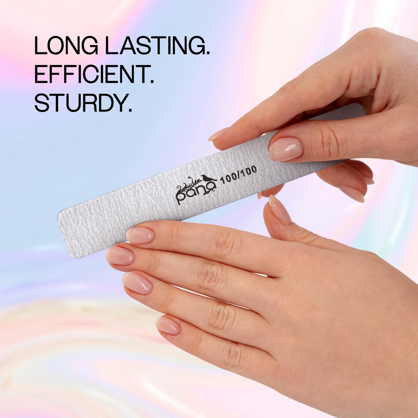 PANA Jumbo Double-Sided Emery Nail File for Manicure, Pedicure, Natural, and Acrylic Nails - Zebra (Grit 100/100) - 50 Piece Pack