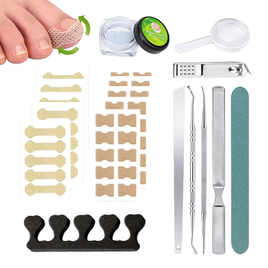 Ingrown Toenail Corrector Set with Magnifier and Correction Strips, Professional Ingrown Toenail Treatment Tools Set, Safe and Effective Nail Care for Home Use