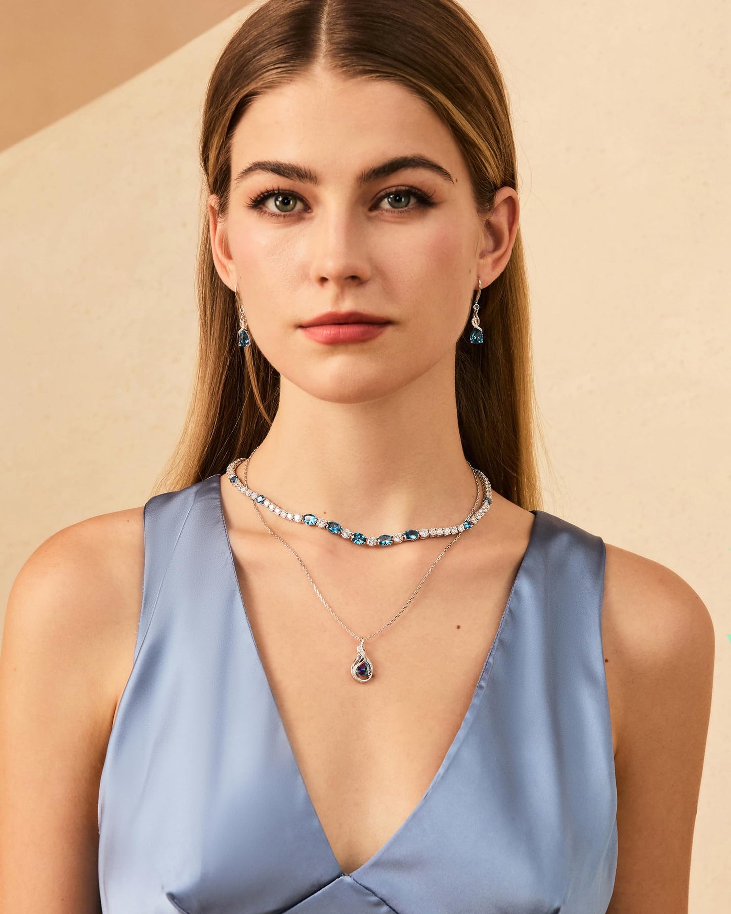 FANCIME Alexandrite Necklace June Birthstone Sterling Silver Infinity Knot Pendant Necklace Gemstone Fine Jewelry Birthday Graduation Mothers Day Gifts for Women Mom