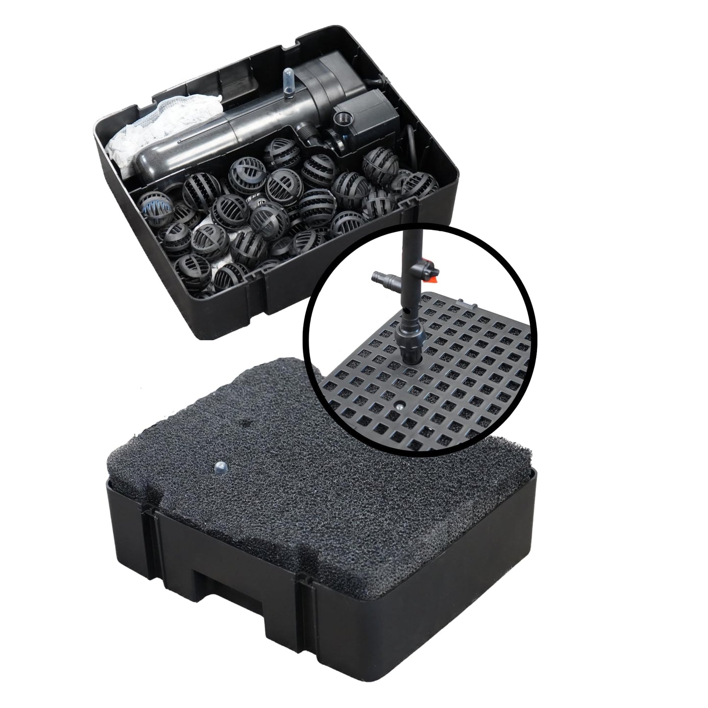 HALF OFF PONDS Sting Ray 1300 All-in-One Submersible Biological and Mechanical Filter, 530 GPH Pump, 13-Watt UV Clarifier, and Fountain - SR1300