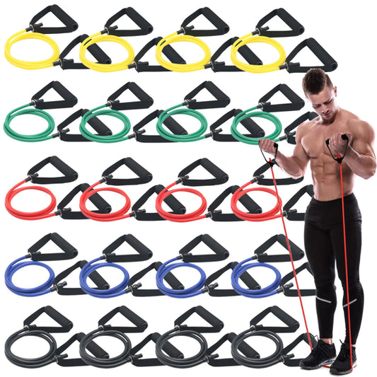 20 Pcs Resistance Bands with Handles for Home Workouts, Universal Exercise Bands Set for Physical Therapy & Rehabilitation, Multi-Functional Strength Training & Toning Elastic Bands for Women and Men