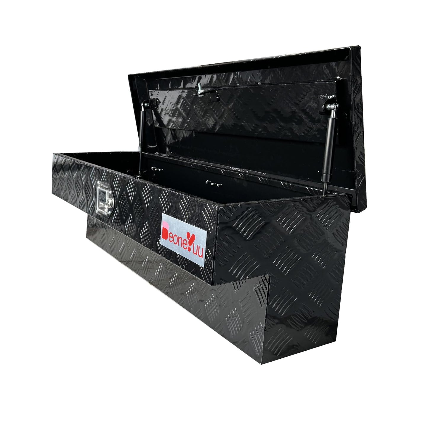 BeoneYuu Aluminum 36 Inch Side Mount Tool Box Black Pickup Truck Bed Storage with Weather Strips (Black)