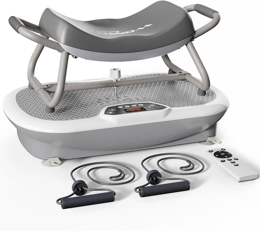 Wonder Core Rock N Fit - Vibration Plate Exercise Machine, Whole Body Vibration Platform with Seat, Body Shaker for Weight Loss, Lymphatic Drainage, Recovery, Home Fitness Equipment