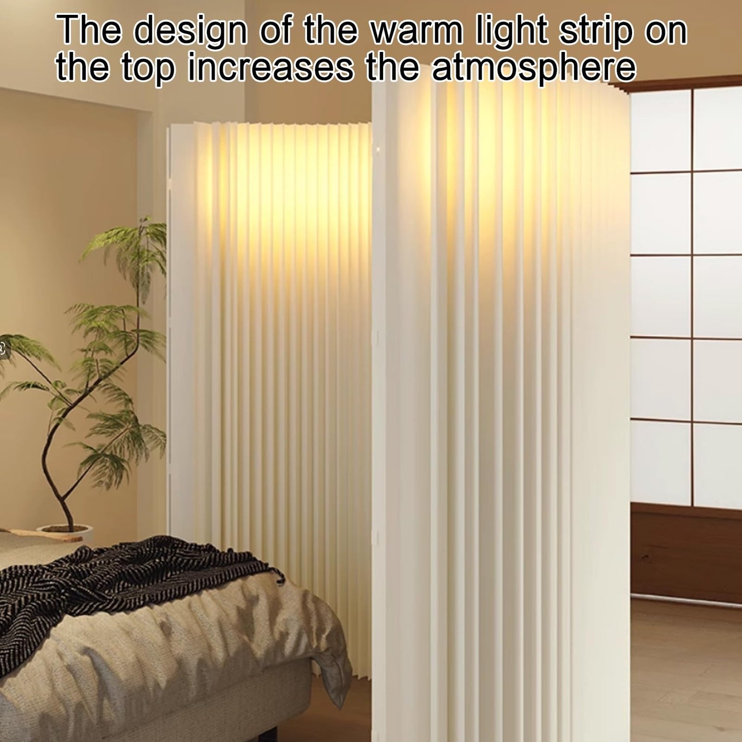 Portable Folding Paper Room Divider, Lightweight Retractable Partition for Easy Room Separation, Ideal for Home, Office, and Events, Space-Saving Design