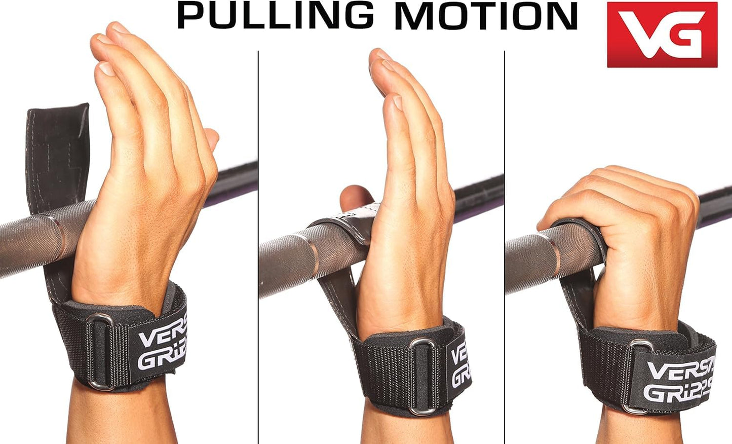 Versa Gripps Pro, Made in USA, Wrist Straps for Weightlifting Alternative, Best Training Accessory, R/L, Black