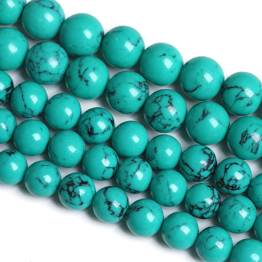 8MM 46PCS Green Turquoise Spacer Loose Beads for Jewelry Making DIY Bracelet Necklace