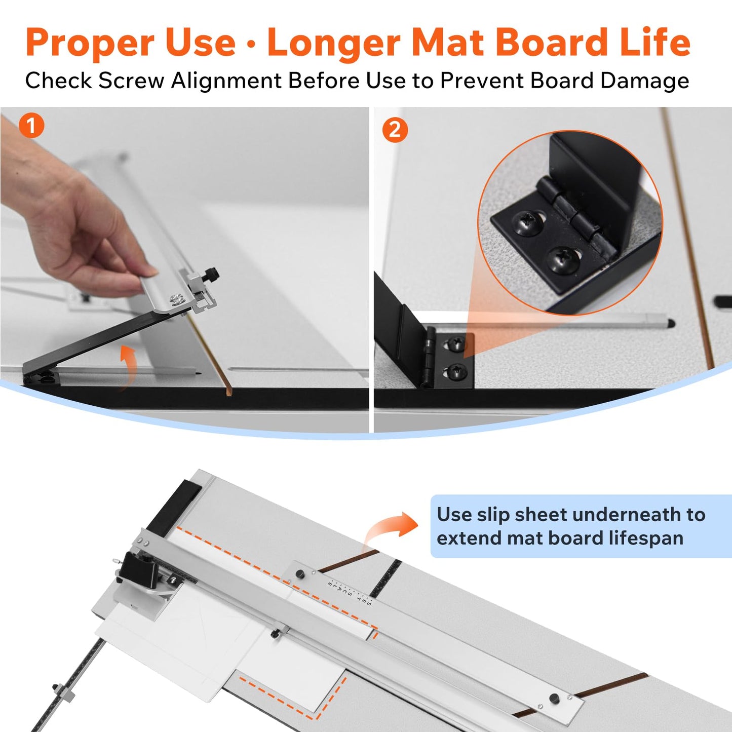 40" Capacity Board Mounted Mat Cutter for Framing – Simplex Elite Mat Cutter with 45° Bevel & Straight Cutting Heads, for Picture Frames, Artwork, Photography & DIY Projects, with Blades & Wrench