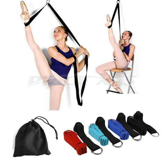 Door Flexibility & Stretching Leg Strap - Great for Ballet Cheer Dance Gymnastics or ANY Sport Leg Stretcher Door Flexibility Trainer Premium stretching equipment (Black)