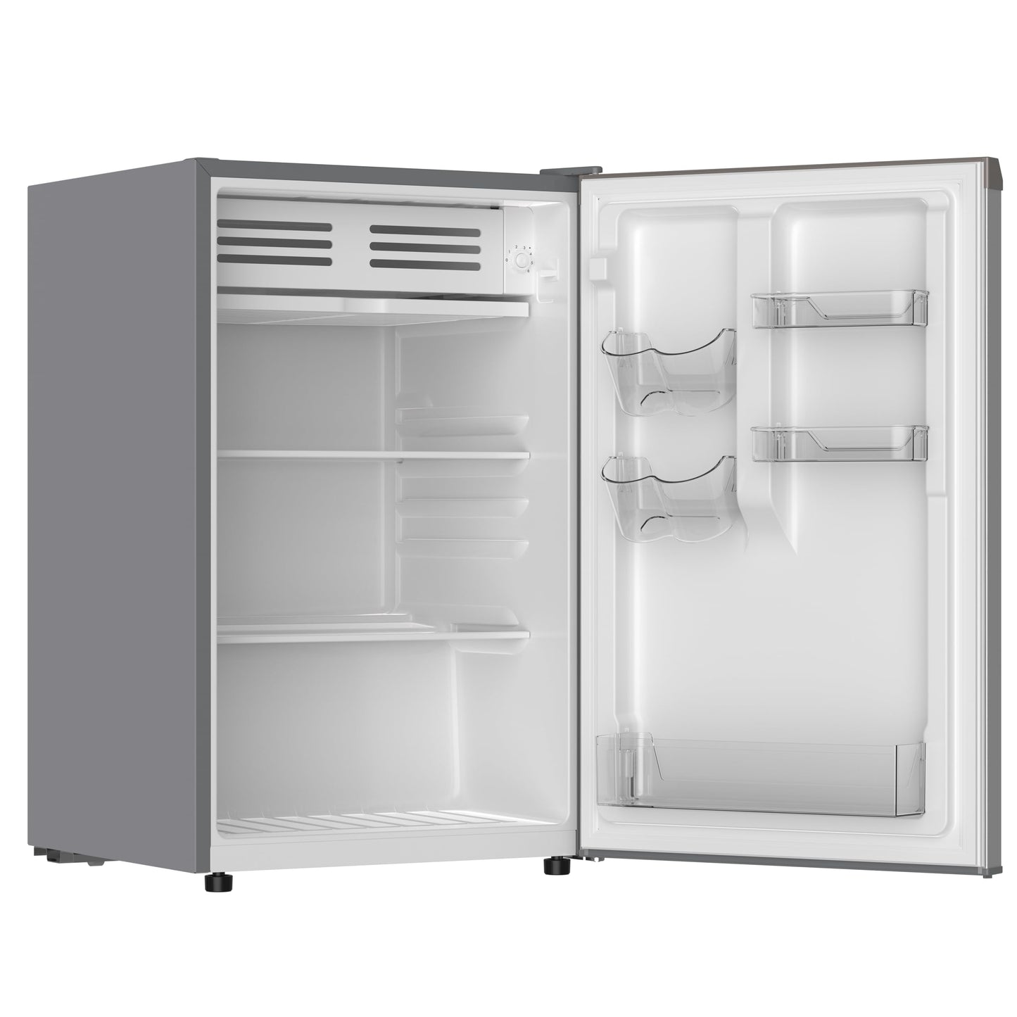 Frigidaire Mini Refrigerator, Compact Freezer Compartment, Adjustable Thermostat Control, Reversible Door, Contemporary Series, 4.5 cu ft, Platinum