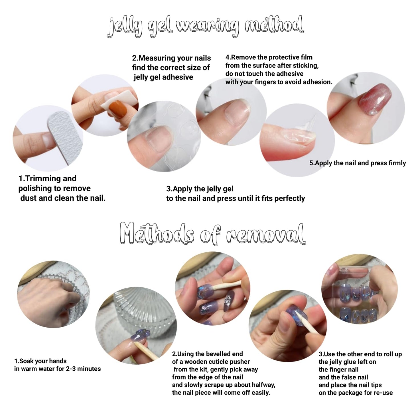 False Nails: Press on Nails Pure Handmade Designer Bridal Nail Reusable Fake Nails Luxury Rhinestones Stick on Nails French Tip Nail with Gifting Box for Brides & Party Lovers(Q007, M)