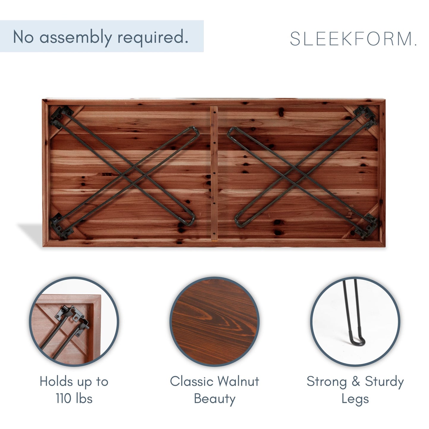 Sleekform Wooden Folding Desk, Small Folding Table Portable with Collapsible Hairpin Legs, Austin Kneeling Chair, Home Office Ergonomic Computer Desk Stool