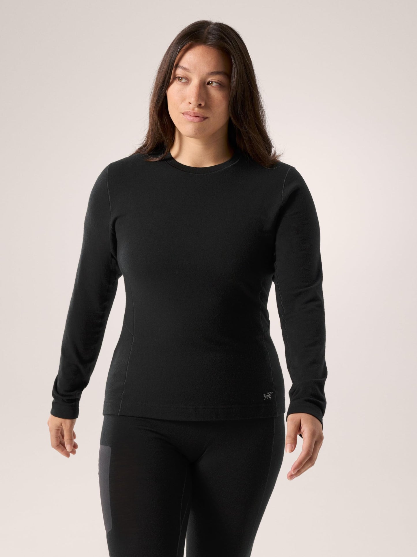 Arc'teryx Satoro Merino Wool Crew Neck LS Women's | Lightweight Merino-Blend Base Layer - Redesign | Black, Medium
