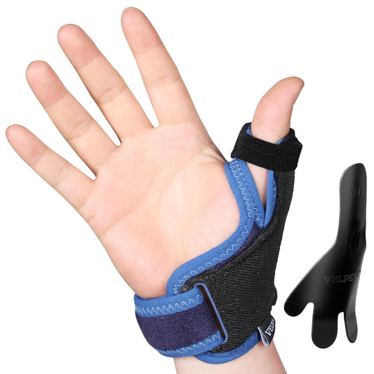 Velpeau Thumb Wrist Support Brace, CMC Thumb Spica Splint for Arthritis Pain, De Quervains Tenosynovitis, Trigger Thumb, Tendonitis, Sprain, Fits Both Left or Right Hands (Plastic Insert Version, M)