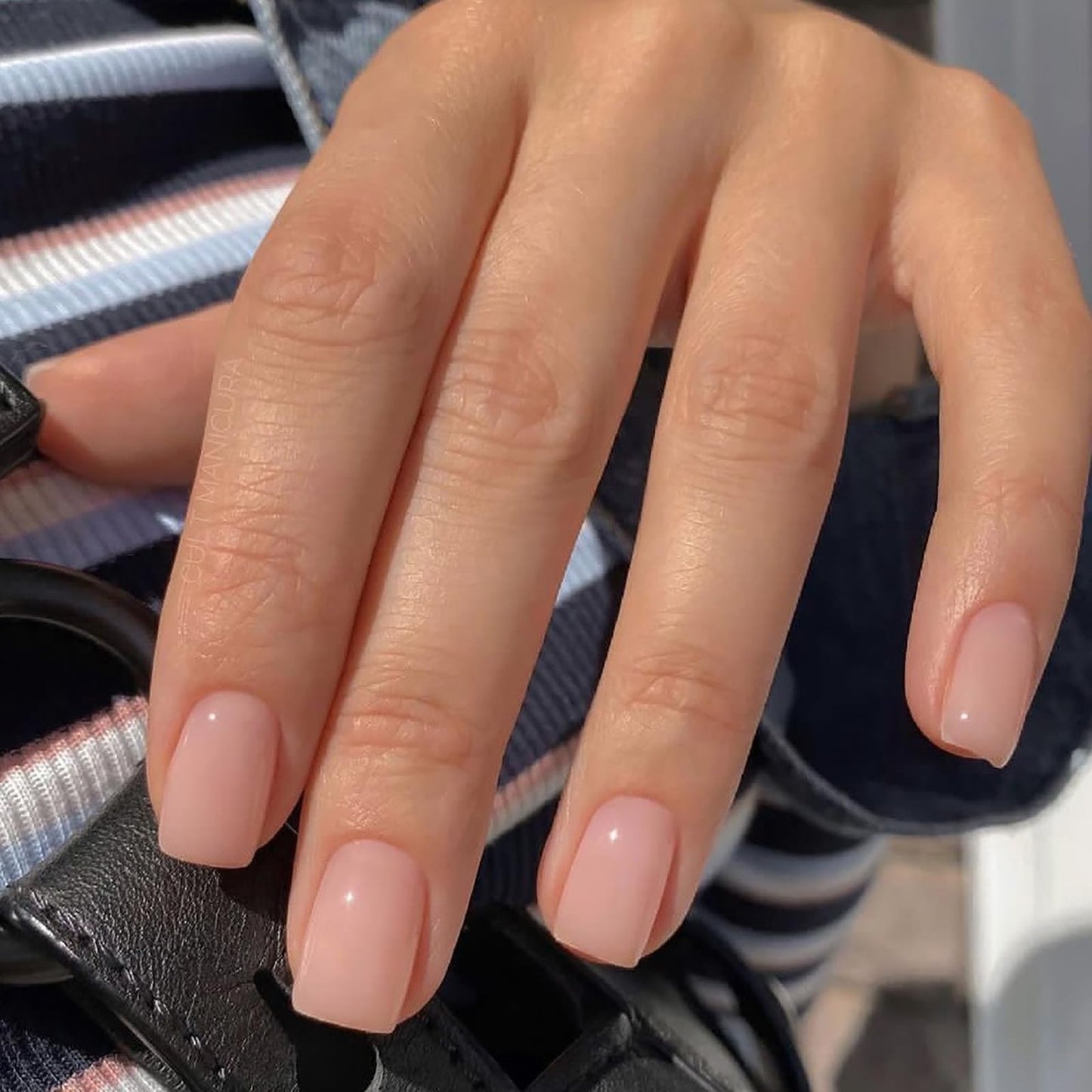 6 Packs (144 Pcs) French Tip Press On Nails - Jsiallye Milky White Short Square Press on Nails Nude Glazed, Gradient Glue On Nails in 12 Sizes - 24 Fake Nails Kit, Simple Stick On Nails for Women