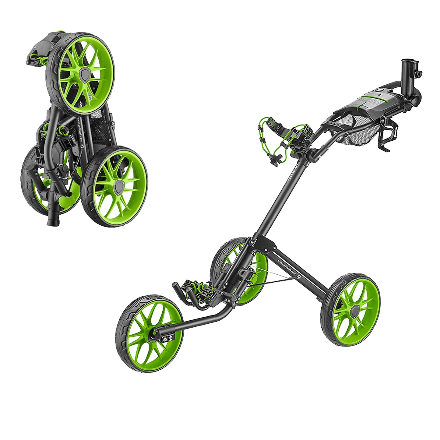 Caddytek CaddyLite 15.3 V2 Golf Push Cart - Lightweight Foldable Aluminum Cart with EVA Wheels, Foot Brake, Adjustable Handle, Umbrella Holder, Drink Holder, Scorecard Holder
