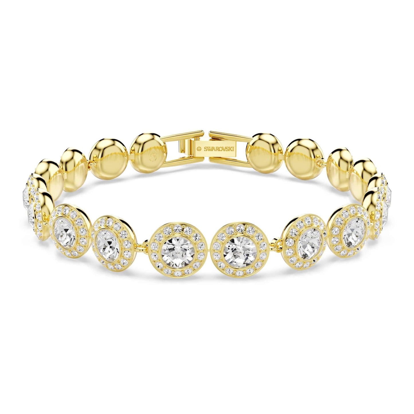 Swarovski Una Angelic set, Set (3), Round cut, Clear, Gold-tone Finish