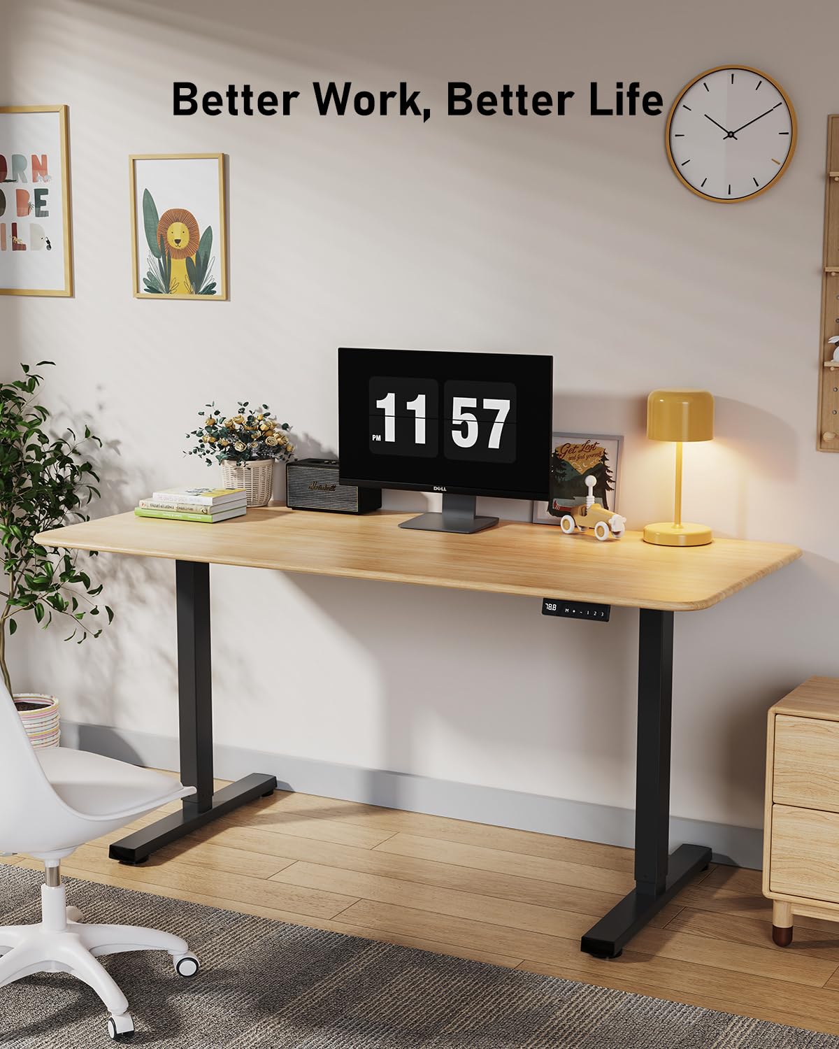Xyndyx 264 lbs Capacity Dual Motor Electric Standing Desk Frame, Height Adjustable Sit Stand up Desk Legs for 39.4” to 74.8” Desktop, Anti-Collision Function, Cable Tray, 2 Hooks, Black Frame Only