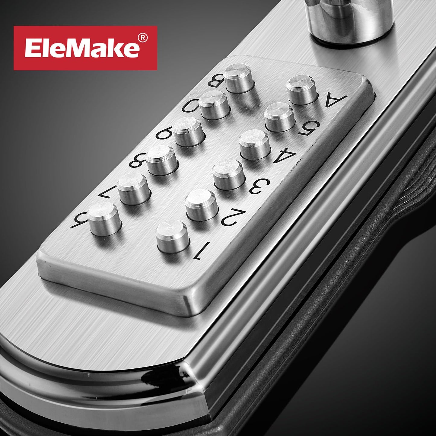 Elemake Left Handed Keyless Door Lock, Mechanical Keypad Door Lock with Handle, Heavy Duty Door Lever Lock Combination Security Digital Code, Stainless Steel 304 (Not Deadbolt)