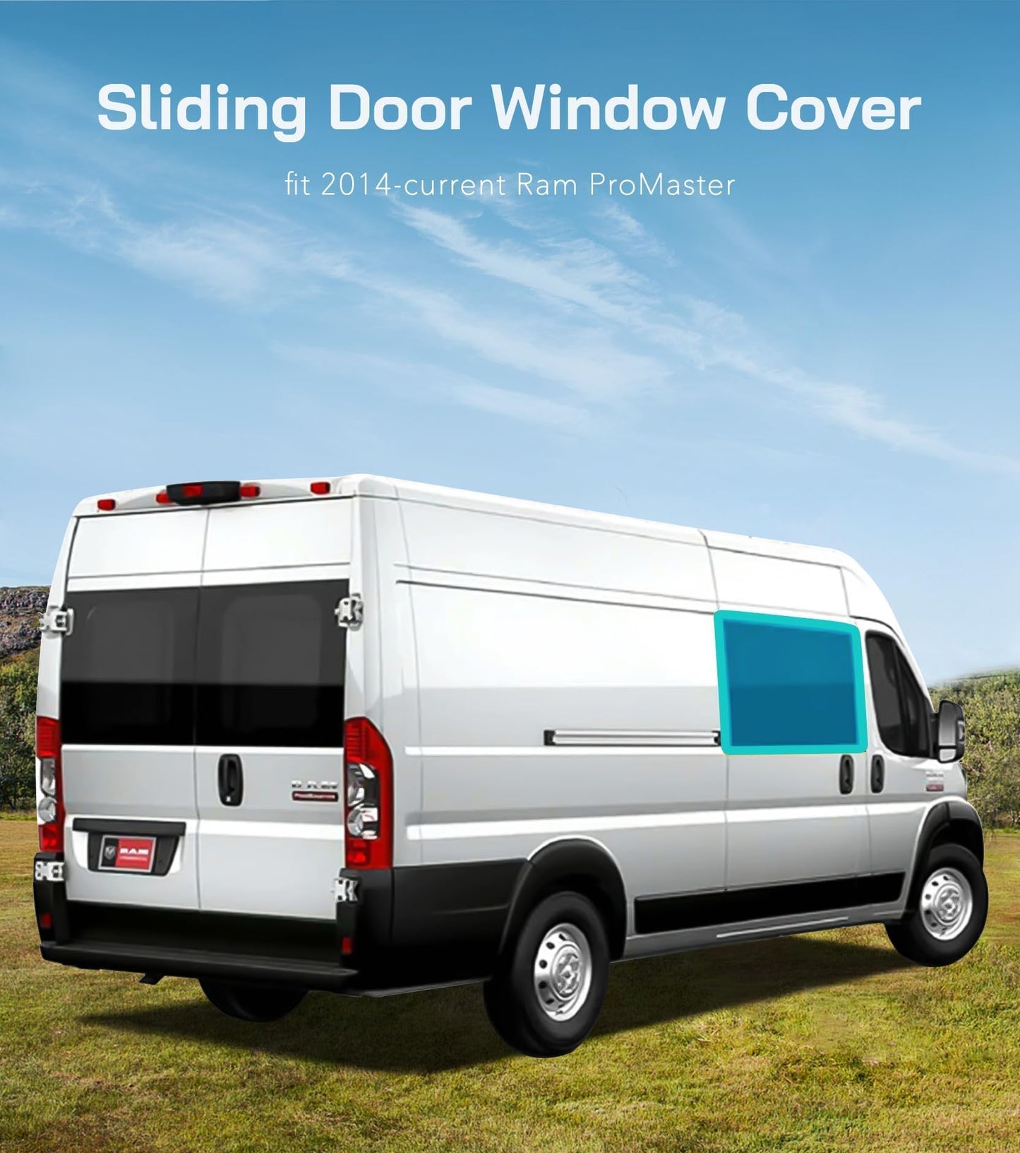VANNCAMP Extra-Thick Sliding Door Window Covers for Ram Promaster,2014-2025,Cold Weather Essentials,Magnetic Direct Fit,Insulated,Privacy Screened Promaster Van Accessories, AllSeasonGuard Pro