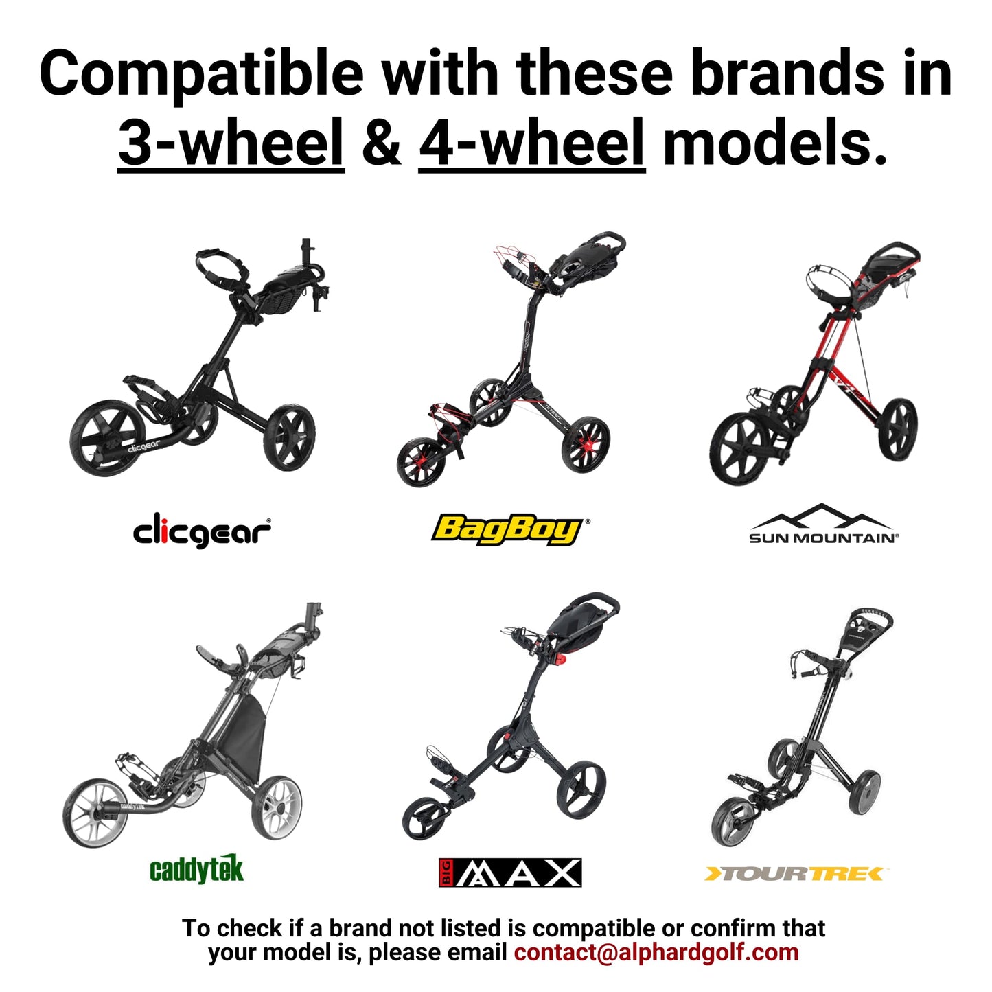 Alphard Club Booster V2Pro – Convert Your Push Cart into a Motorized, Electric Remote-Controlled Golf Caddie (Quad XL/Triswivel/Nitron)- New 2025 V2Pro with Permanently Attached Wheelie Bars (V2BBPRO)
