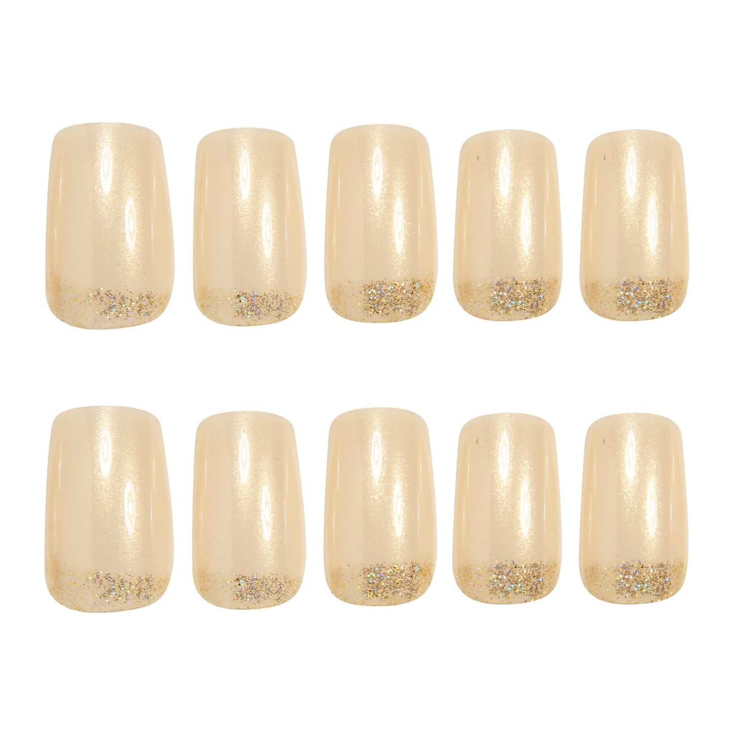CTTHNBD Press on Nails Square - Short Fake Nails with Glitter Design - Winter Full Cover Stick on False Nails - for Women 24 Pcs