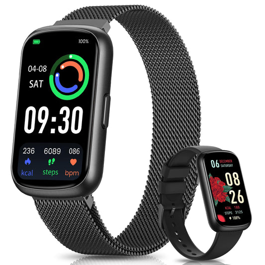 DEKELIFE Fitness Trackers,Smart Watches for Men Women with 24/7 Heart Rate/Sleep Monitor, Fitness Watch with IP68 Waterproof, Health Activity Trackers for Android and iPhone Carbon Black