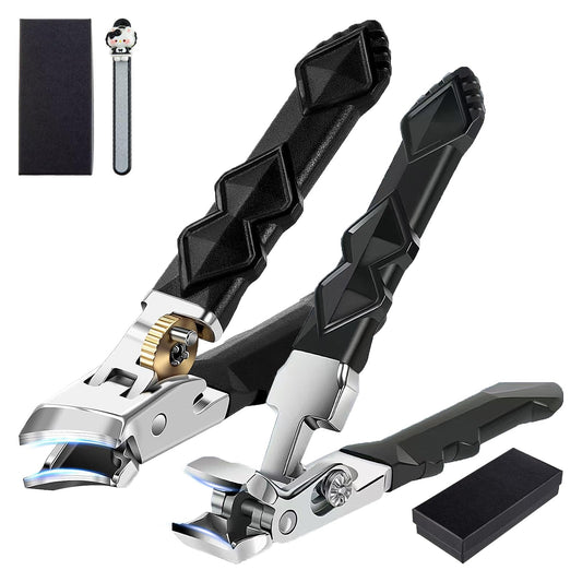 (1SET) 2025 New Orthoclip Toe Nail Clippers，New Ultra Sharp Stainless Steel Wide Jaw Opening Anti-Splash Slanted Nail Clippers of Oblique and Flat Mouth,Thick Nails, Fingernails & Toenails