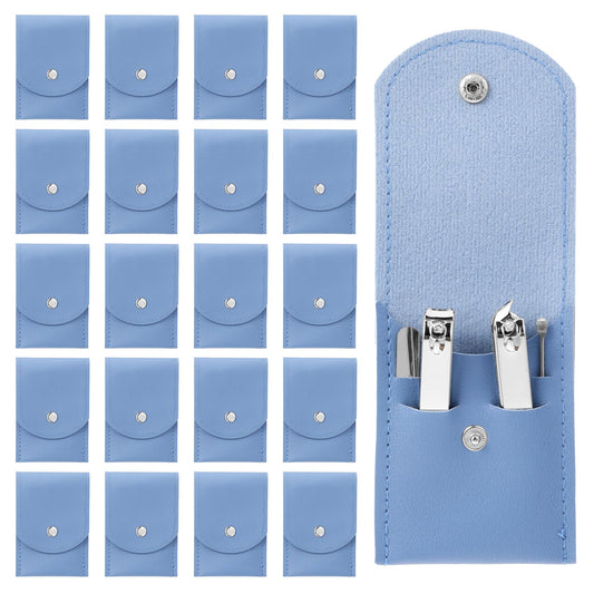 PercyEffie 20Sets Manicure Set bulk nail clipper kit Stainless Steel manicure kits bulk fingernail clipper sets 4in1for gift sets beauty Pedicure Kit Pedicure Tools with Travel Case Men Women