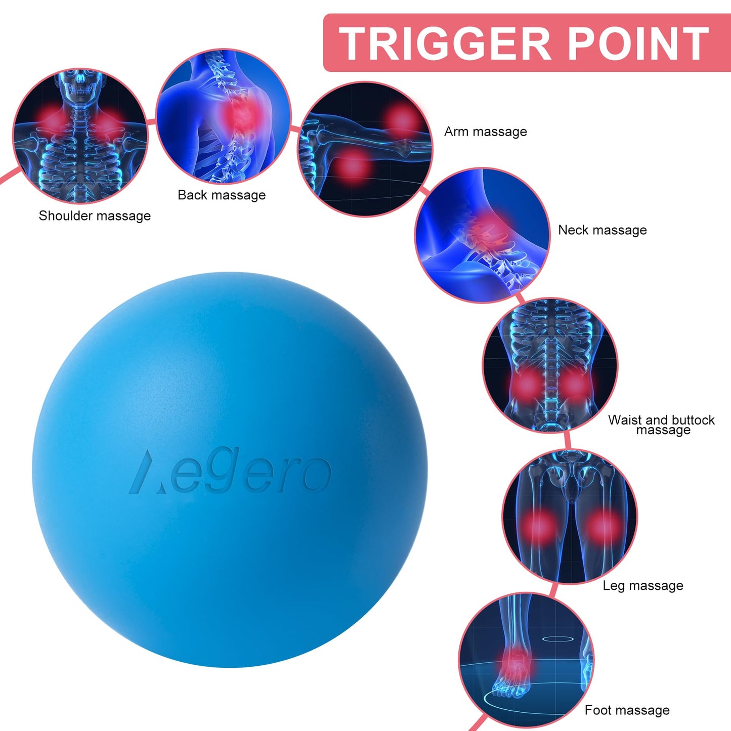Massage Lacrosse Balls for Myofascial Release,Yoga Deep Tissue Massage,Trigger Point Therapy and Foot Plantar Fasciitis,Muscle Soreness Massager Ball (2Pack,Deep Blue and Purple)