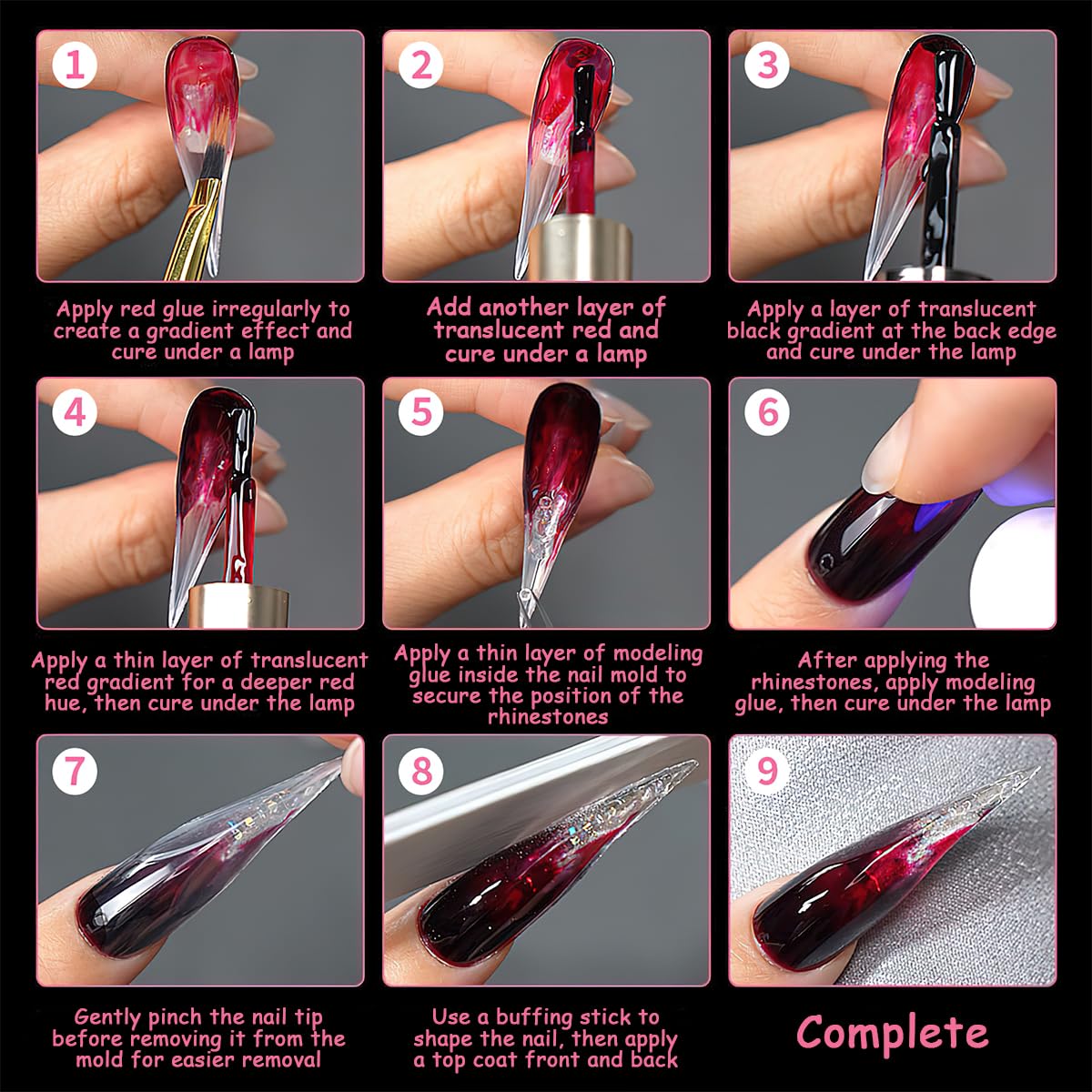 140 Pcs Eagle Claw Nail Extension Tip Pre-Shaped PP Gel Full Cover Long Curved Stiletto False Reusable Nail Tips (2, Transparent)