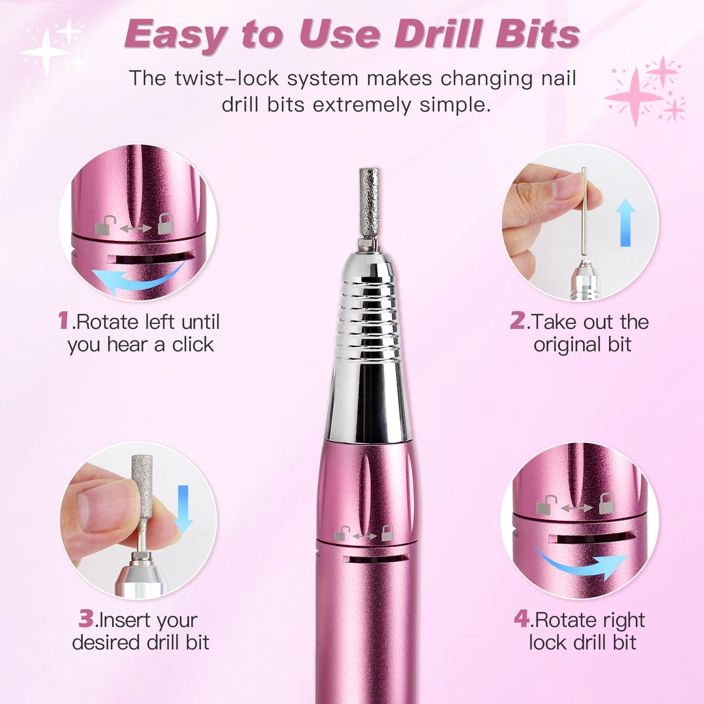 Biutee Nail Dust Collector 5 in 1 80W Nail Vacuum Dust Collector Extractor Professional 30000rpm Electric Nail Drill Machine with 48W/96W UV LED Nail Lamp Nail Art Tool With LED Light