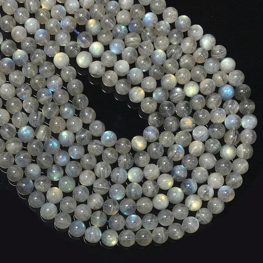 60pcs 6mm Labradorite Beads Natural Gemstone Beads Round Loose Beads for Jewelry Making