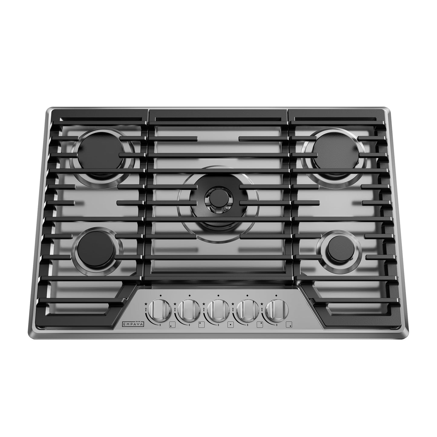 Empava 30-Inch Gas Stove Cooktop - with 5 Italy SABAF Sealed Burner NG/LPG Convertible in Stainless Steel