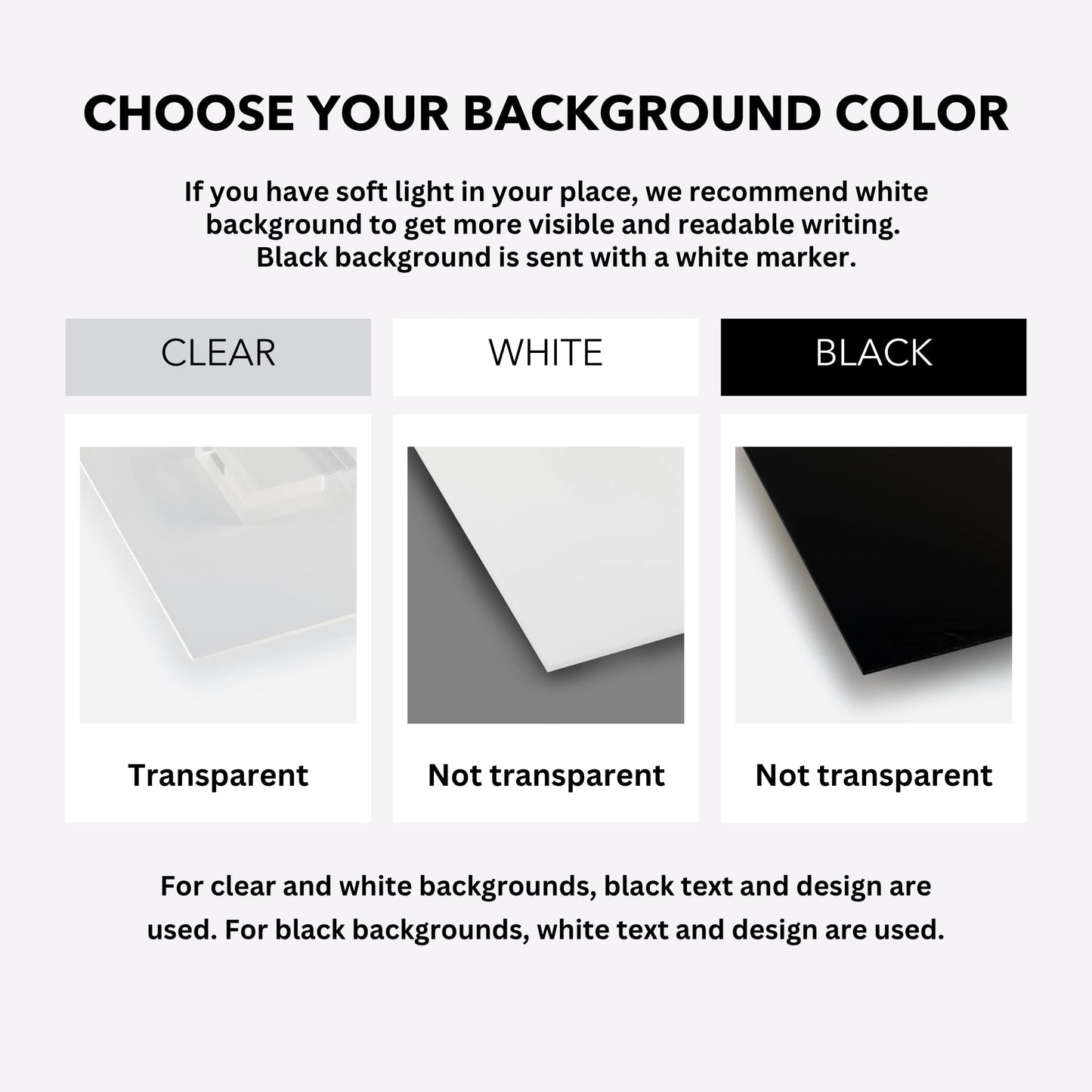 Black Acrylic Custom Weekly Personalized Calendar 2026 - Dry Erase Board, Dry Erase Calendar, Monthly and Weekly Transparent Planner