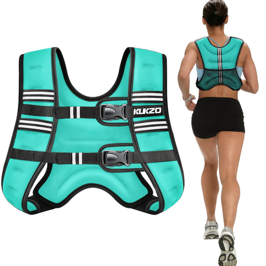 KUKZO Weighted Vest for Women Men 20LB Body Weight Vest with Reflective Stripes for Running,Walking,Workout,Strength Training,Weight Loss
