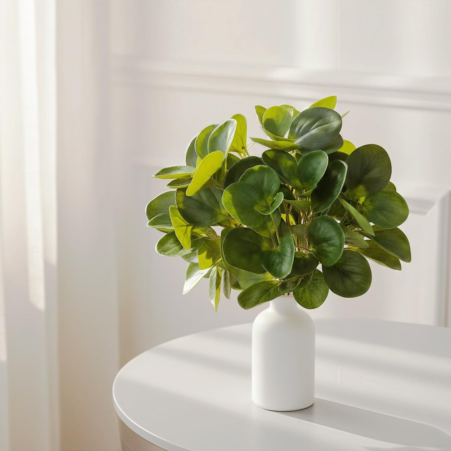 15" Artificial Eucalyptus Stems Potted Plant (2pcs leaf )