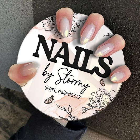 Acrylic Nail Photo Prop for Salons & Artists, Personalised Discs, 4'' Nail Artist Gifts, Advertising Tool, Tech Prop (9)