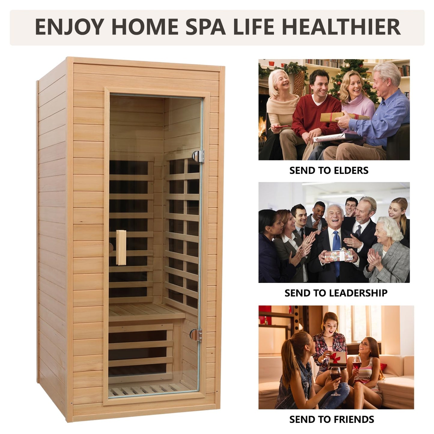 Kanlanth 1 Person Infrared Sauna, Low EMF FAR Infrared Saunas for Home, 1200 watt Canadian Hemlock Indoor Sauna Room with LED Reading Lamp, LCD Display Control, Blue-Tooth Audio