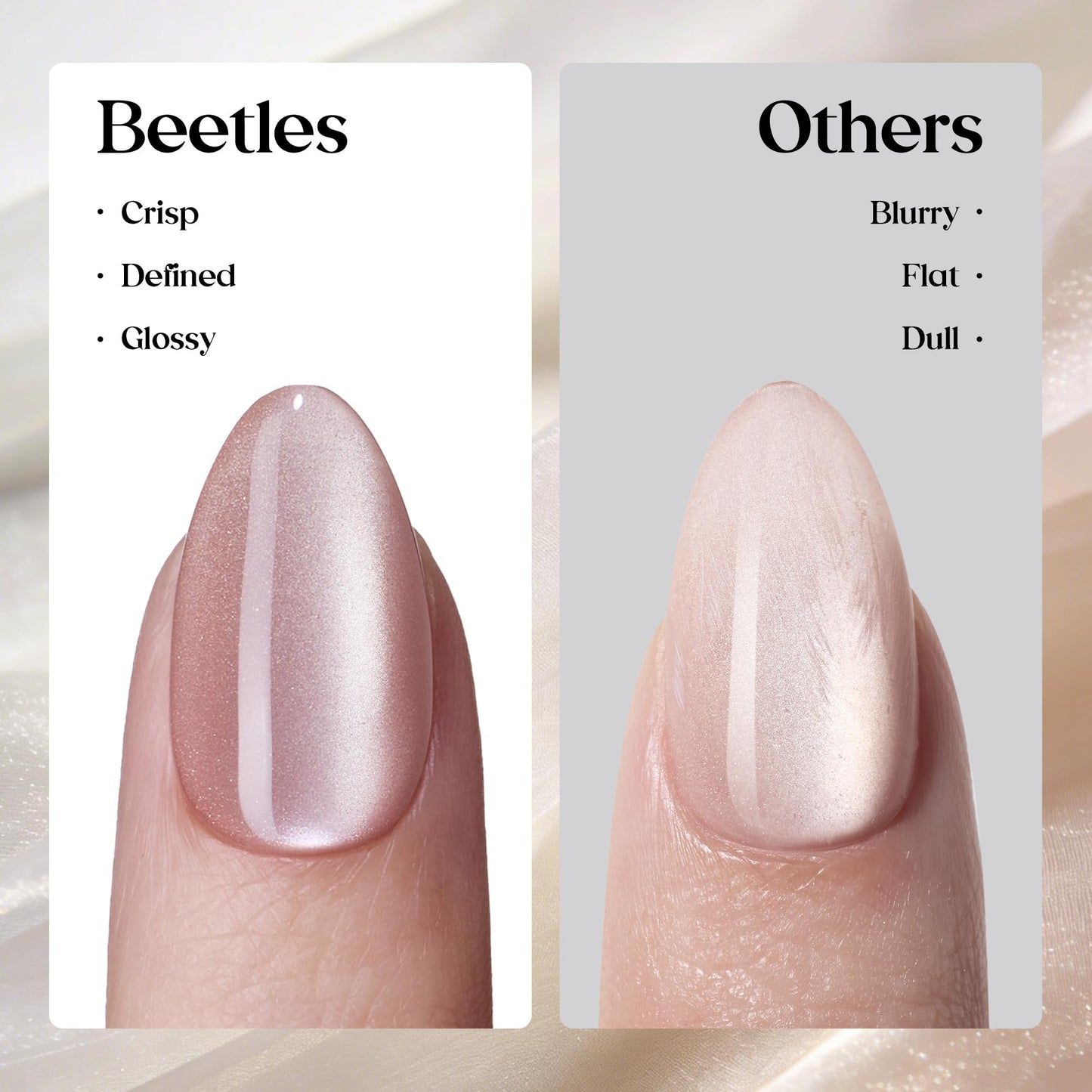 Beetles Motion Glow Nail Tips, 160PCS, 16 Sizes Short Almond Nail Tips, Cat Eye Magnet Full Cover Soft Nail Gel Fake Nails, Salon-Gel Look for DIY Manicure Blossom Glow